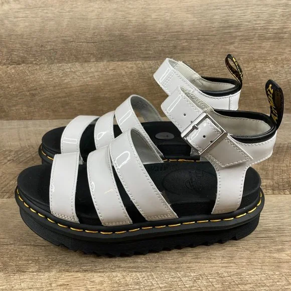 Dr Marten Doc AirWair Blaire Sandals White Strap Women’s Sz 7 - Picture 4 of 10